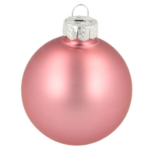 Product Christmas balls glass tree decoration pink grey Ø50mm 24 pcs