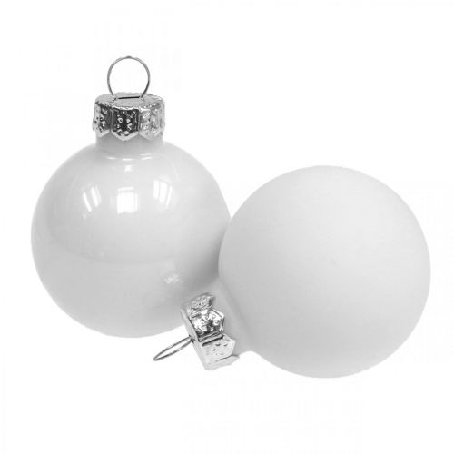 Floristik24 Christmas balls glass white glass ball matt/glossy Ø4cm 60p