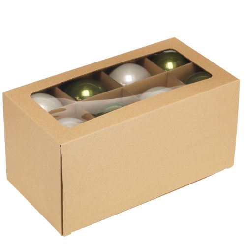 Product Christmas balls glass balls olive silver grey Ø7.5cm 12 pcs