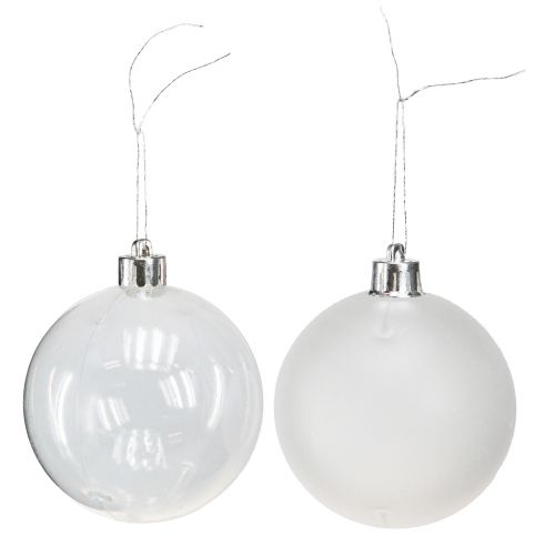 Product Christmas Balls Plastic Clear Milky Ø70mm 36pcs