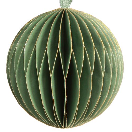 Product Christmas Balls Paper Honeycomb Balls Green Gold Ø7cm 4 pcs