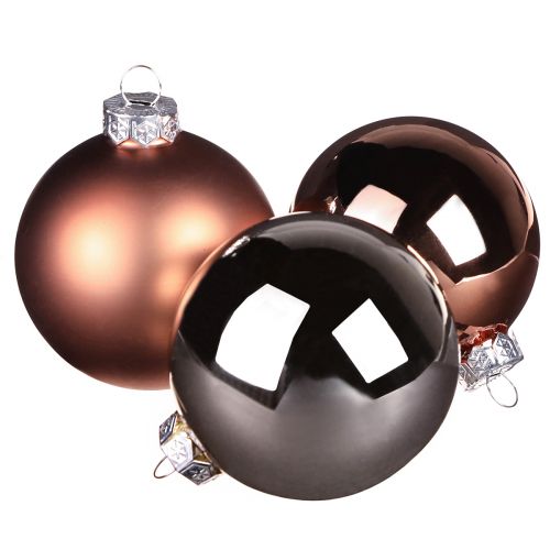 Floristik24 Christmas balls silver apricot glass balls Ø6cm 24 pcs