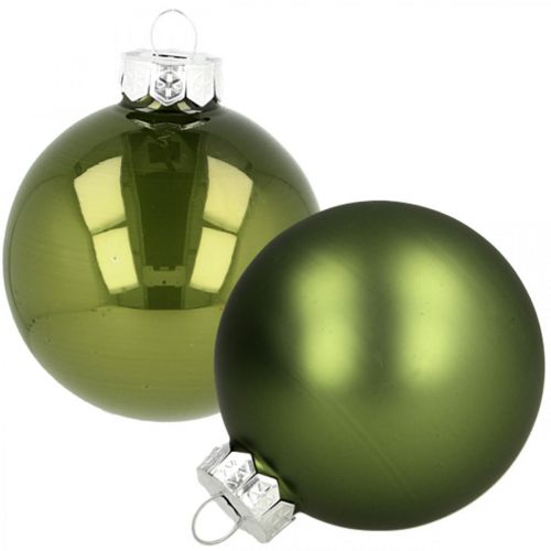 Floristik24 Glass Christmas balls green mix Ø6cm 24pcs