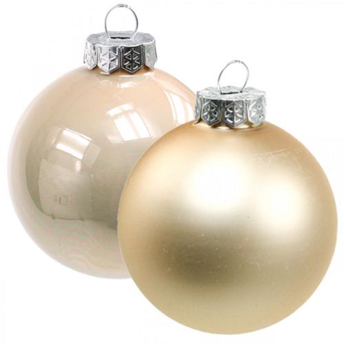 Floristik24 Christmas balls glass Ø4cm pink, cream mix H4.5cm 24 pcs