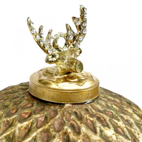 Floristik24 Christmas balls reindeer vintage tree decorations gold Ø12cm 2pcs