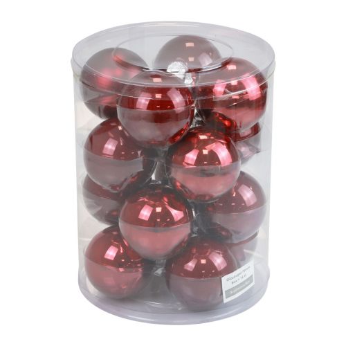 Product Christmas balls glass Christmas tree balls Bordeaux Ø7.5cm 14 pcs