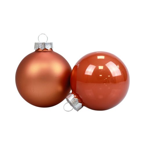 Product Christmas balls glass Christmas tree balls reddish brown Ø6.5cm 24p