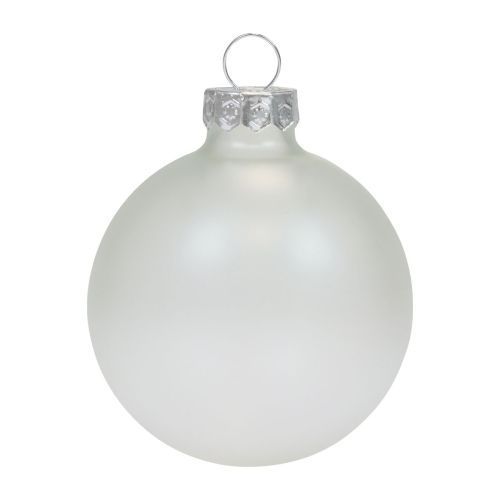 Floristik24 Christmas Balls Glass Clear Opaque Christmas Tree Balls Ø6cm 6 pcs