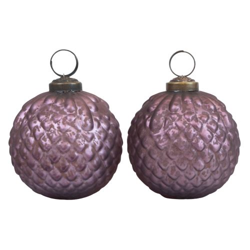 Product Christmas balls glass purple Christmas tree balls vintage Ø7cm 4pcs