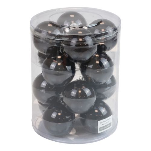 Floristik24 Christmas balls glass black tree balls glossy Ø7.5cm 12 pieces