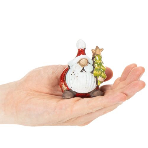 Santa Claus figurine with Christmas tree decoration, 7cm, 2 pieces | Floristik24.co.uk