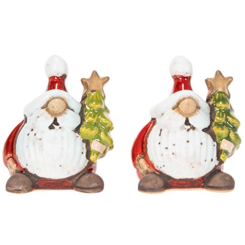 Santa Claus figurine with Christmas tree decoration, 7cm, 2 pieces | Floristik24.co.uk