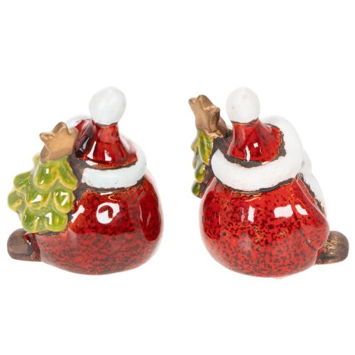 Santa Claus figurine with Christmas tree decoration, 7cm, 2 pieces | Floristik24.co.uk