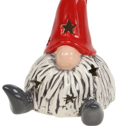Floristik24 Christmas Gnome Red, Gray with Light 1pc