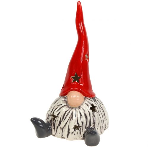 Floristik24 Decorative figure Christmas elf with light red, gray 20cm