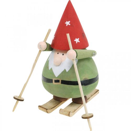 Floristik24 Gnome on skis decorative figure wood Christmas Gnome figure H13cm