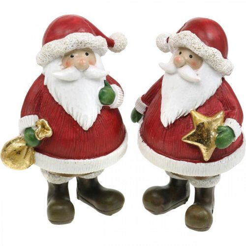 Floristik24 Decorative figure Santa Claus with star / bag H13cm 2pcs