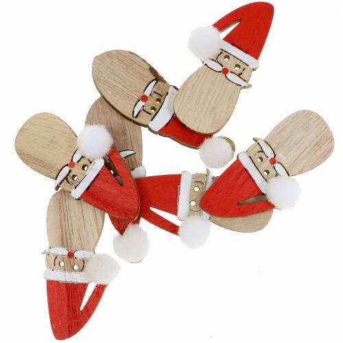 Floristik24 Scatter decoration Santa Claus head wood 4.5cm 36p