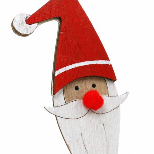 Product Wooden pins Santa Claus with metal spring red, white, natural 12 / 13cm L36 / 36.5cm 12pcs
