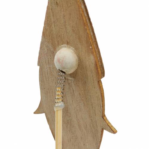 Product Wooden pins Santa Claus with metal spring red, white, natural 12 / 13cm L36 / 36.5cm 12pcs