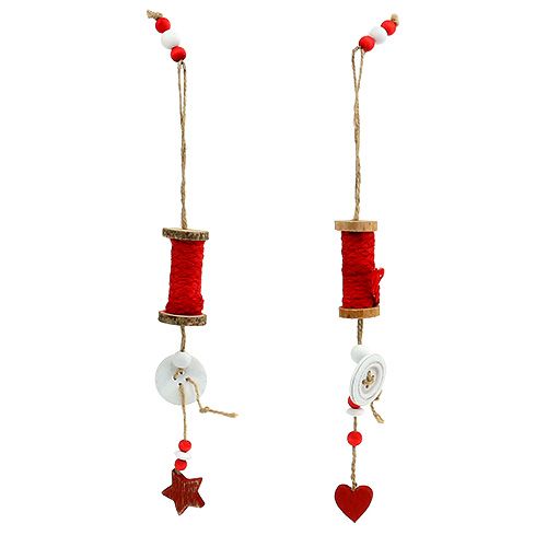 Floristik24 Christmas decoration yarn roll for hanging red 4pcs