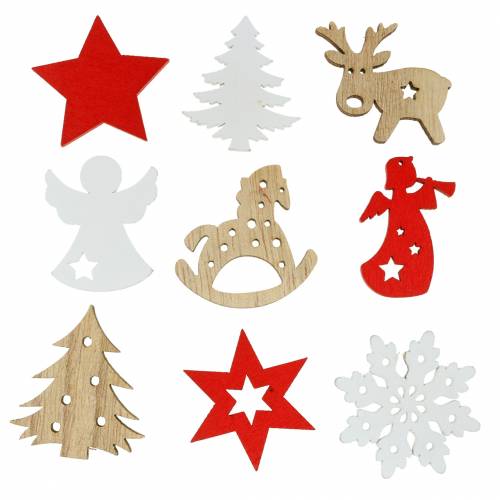 Floristik24 Litter decoration Christmas assortment wood 72pcs