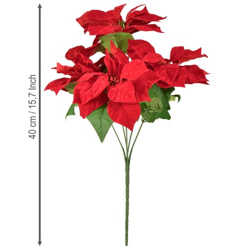 Product Poinsettia Red Artificial Plant 5 Flowers 40cm