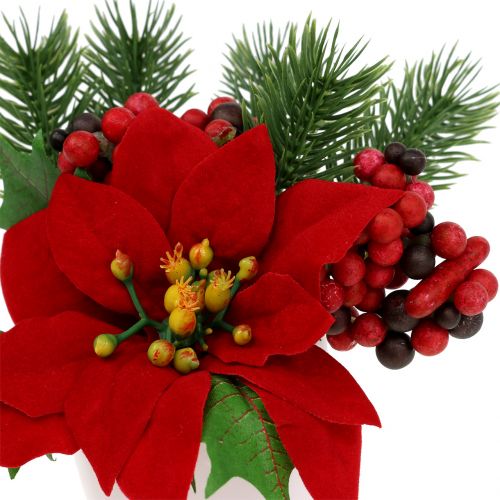 Product Poinsettia in pot red artificially H11cm