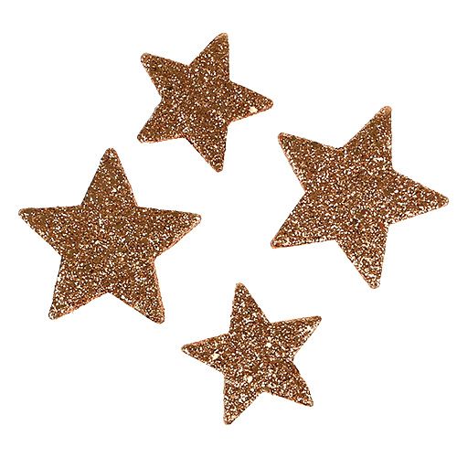 Floristik24 Christmas stars copper glitter stars sprinkle decoration 40p