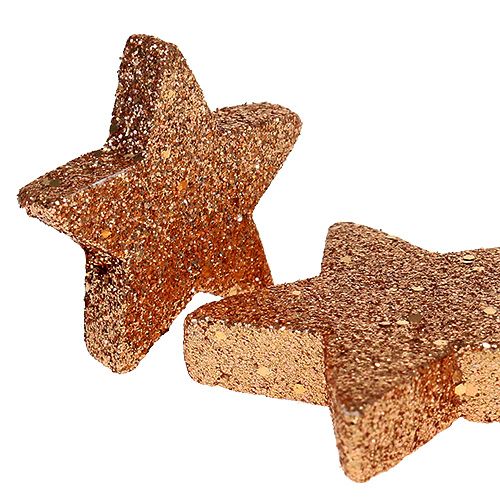 Floristik24 Christmas stars copper glitter stars sprinkle decoration 40p