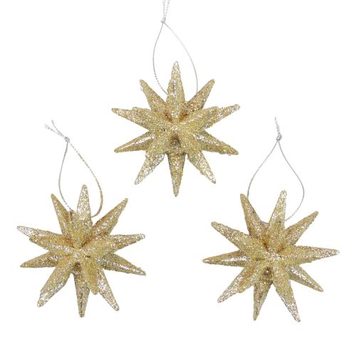 Floristik24 Poinsettias Christmas decorations gold glitter Ø7cm 6pcs