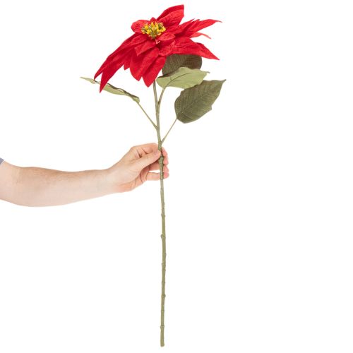 Artificial Red Poinsettia Single Stem 82cm Christmas Decoration | Floristik24.co.uk