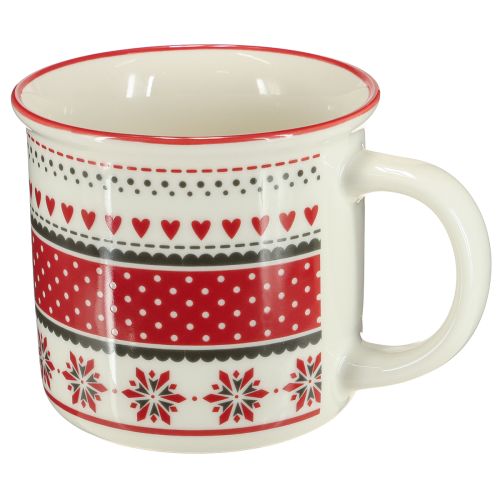 Christmas mug cup ceramic mug red and white Ø10cm H9cm