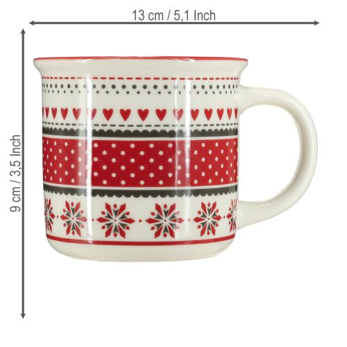 Product Christmas mug cup ceramic mug red and white Ø10cm H9cm