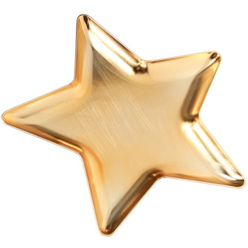Christmas plate star decoration plate gold plastic Ø31cm