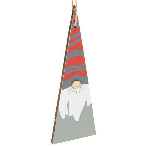 Floristik24 Christmas gnomes wooden for hanging grey red 15/19.5cm 8 pcs
