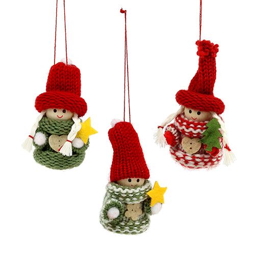 Floristik24 Weihnachtswichtel for hanging 6,5cm L15cm sort. 3st