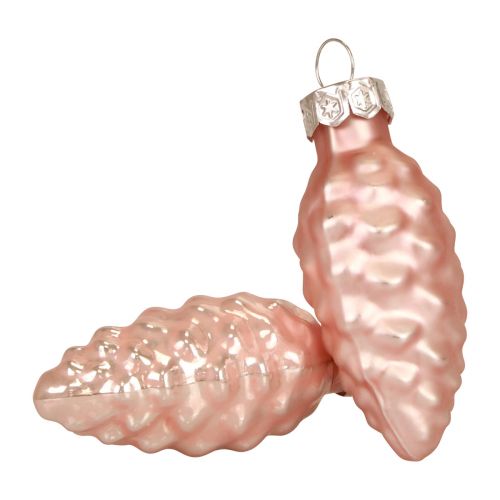 Floristik24 Christmas cone glass Pink glass cone Christmas 6.5cm 10p