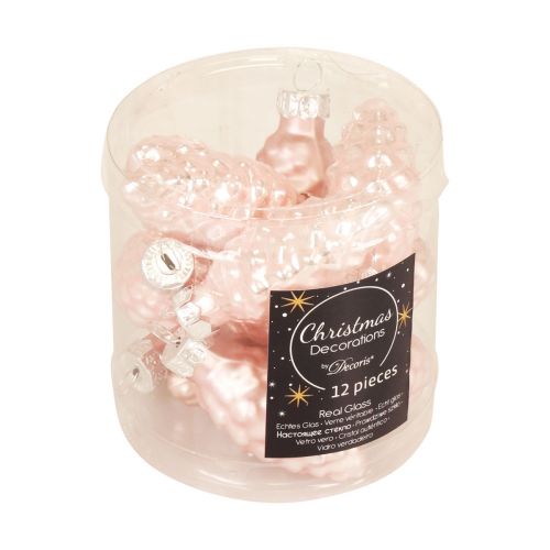 Floristik24 Christmas cone glass Pink glass cone Christmas 6.5cm 10p