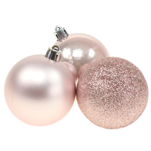 Floristik24 Christmas ball plastic pink mix Ø6cm 10p