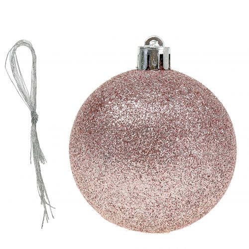 Product Christmas ball plastic pink mix Ø6cm 10p