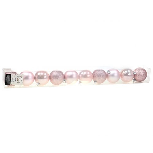 Floristik24 Christmas ball plastic pink mix Ø6cm 10p