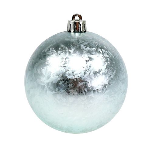 Floristik24 Christmas ball plastic Ø8cm ice blue 3pcs