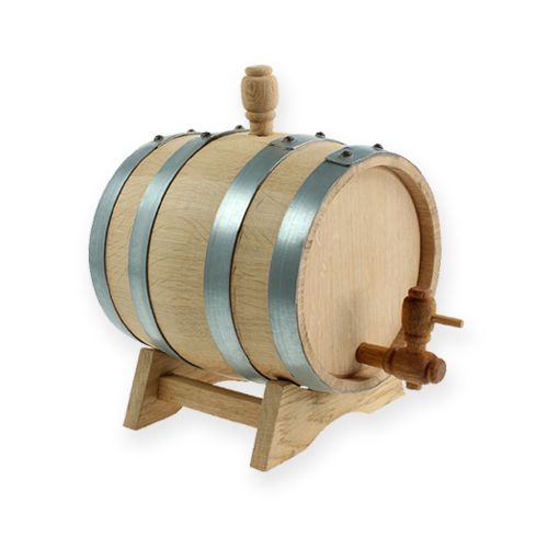 Floristik24 Wooden barrel with stand 2.5 L