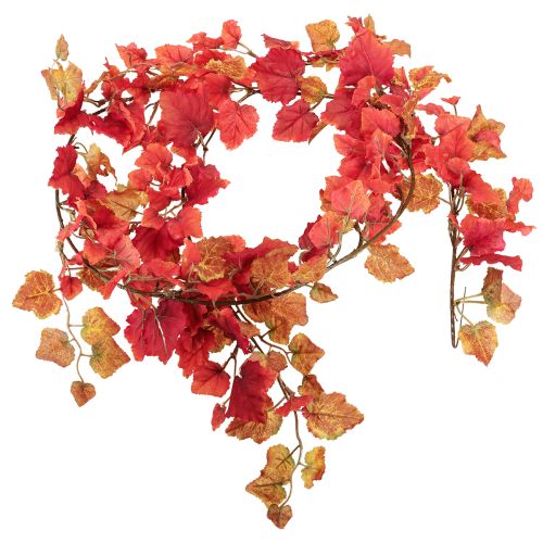 Product Vine leaf garland artificial autumn decoration red 200cm