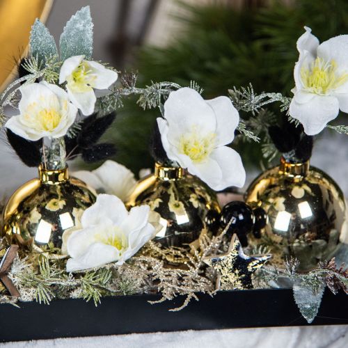 Floristik24 White Christmas roses artificial flowers Christmas frosted L40cm