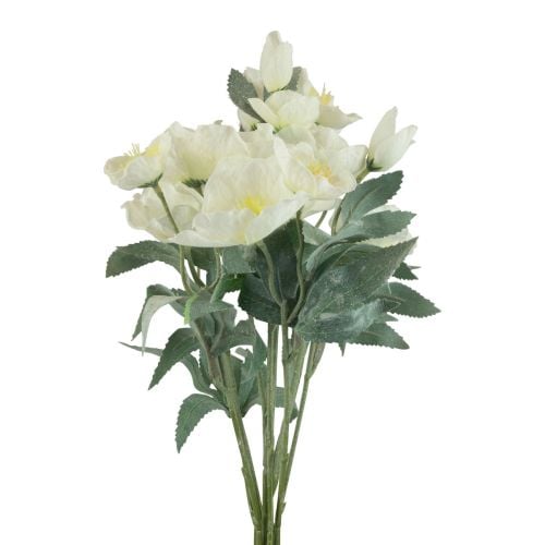 White Christmas roses artificial flowers Christmas frosted L40cm