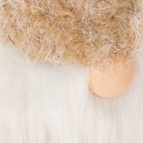 Wooden and Textile Gnome Decorations with Beard, 17cm, Set of 6, Beige, White, and Light Brown | Floristik24.co.uk