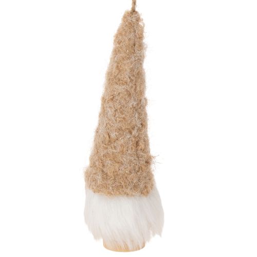 Wooden and Textile Gnome Decorations with Beard, 17cm, Set of 6, Beige, White, and Light Brown | Floristik24.co.uk