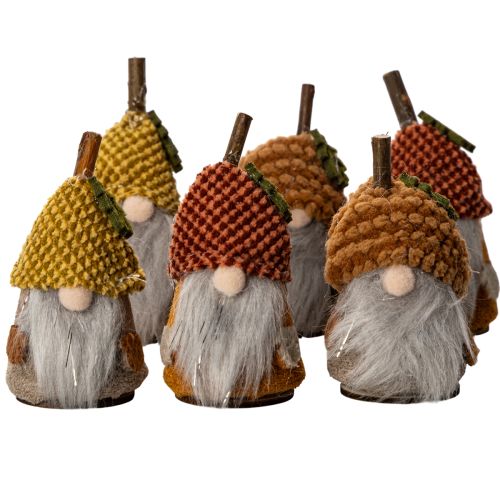 Gnome figurine set with knitted hat and acorn, 10cm, 6 pieces buy online | Floristik24.co.uk